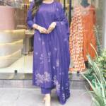 Cotton discharge print kurti with pant and mulmul printed dupatta - Image 10