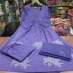 Cotton discharge print kurti with pant and mulmul printed dupatta - Image 18