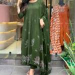 Cotton discharge print kurti with pant and mulmul printed dupatta - Image 14