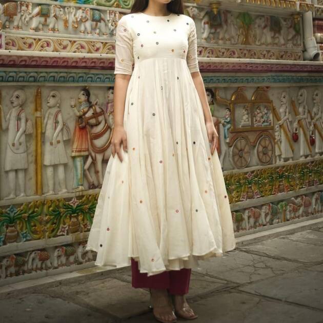 Cotton anarkali 2 pc Suit