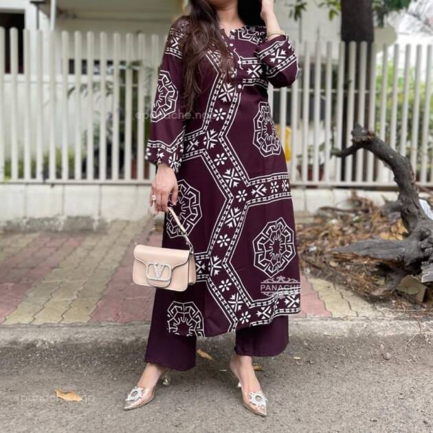 Beautiful cotton fabric designer kurti & pant