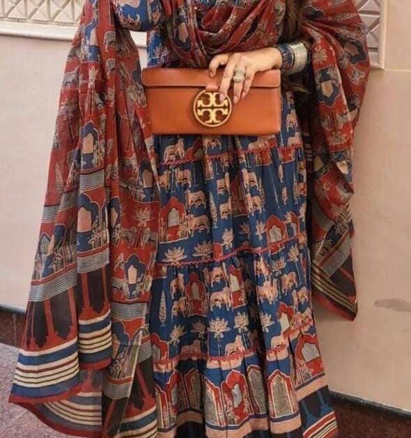 Anarkali kurta set with angrakha style