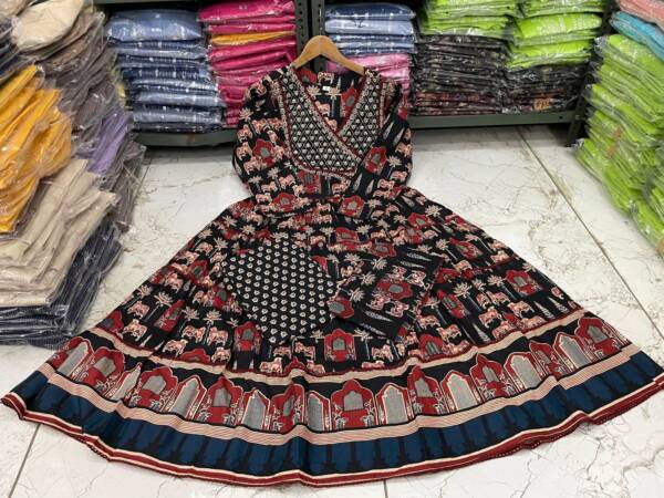 Anarkali kurta set with angrakha style - Image 16