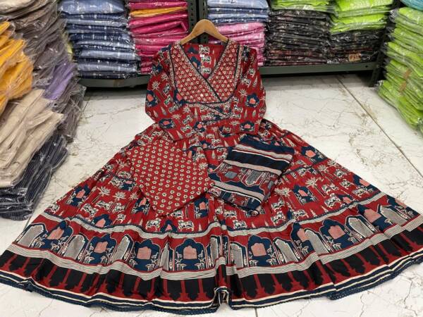 Anarkali kurta set with angrakha style - Image 17