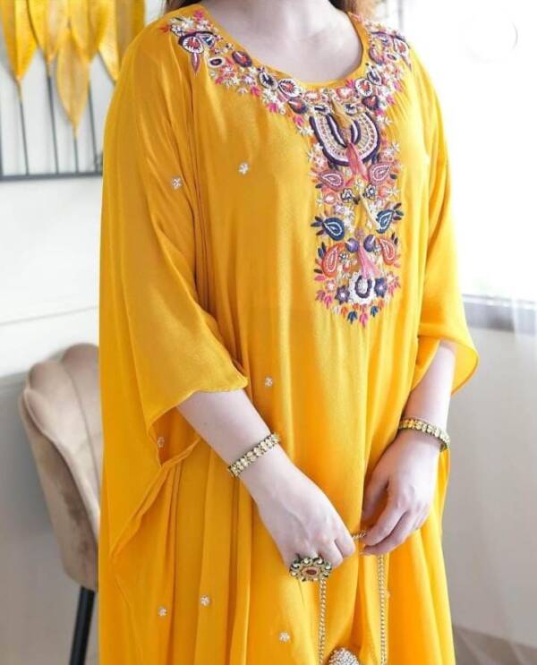 BEAUTIFUL RAYON KAFTAN WITH PANT - Image 4
