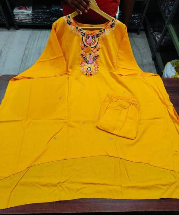 BEAUTIFUL RAYON KAFTAN WITH PANT - Image 5